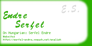 endre serfel business card